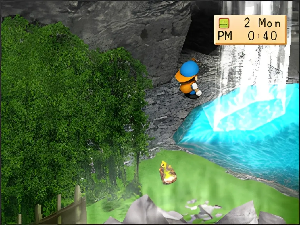 Panduan Spring Mine (Waterfall Mine) di Harvest Moon: Back to Nature PS1 - Ore, Upgrade Alat, dan Strategi Menambang